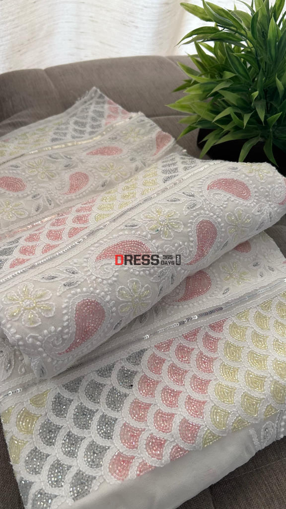 Heavy Cut Dana Work Chikankari Suit (Kurta & Dupatta) Chikankari Suits