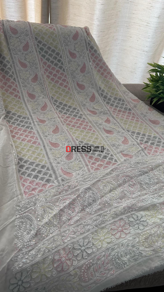 Heavy Cut Dana Work Chikankari Suit (Kurta & Dupatta) Chikankari Suits