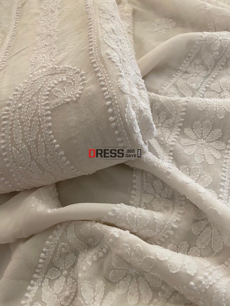 Ivory Lucknowi Chikankari Anarkali