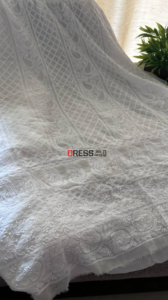Ivory Lucknowi Chikankari Suit (Kurta & Dupatta) Chikankari Suits