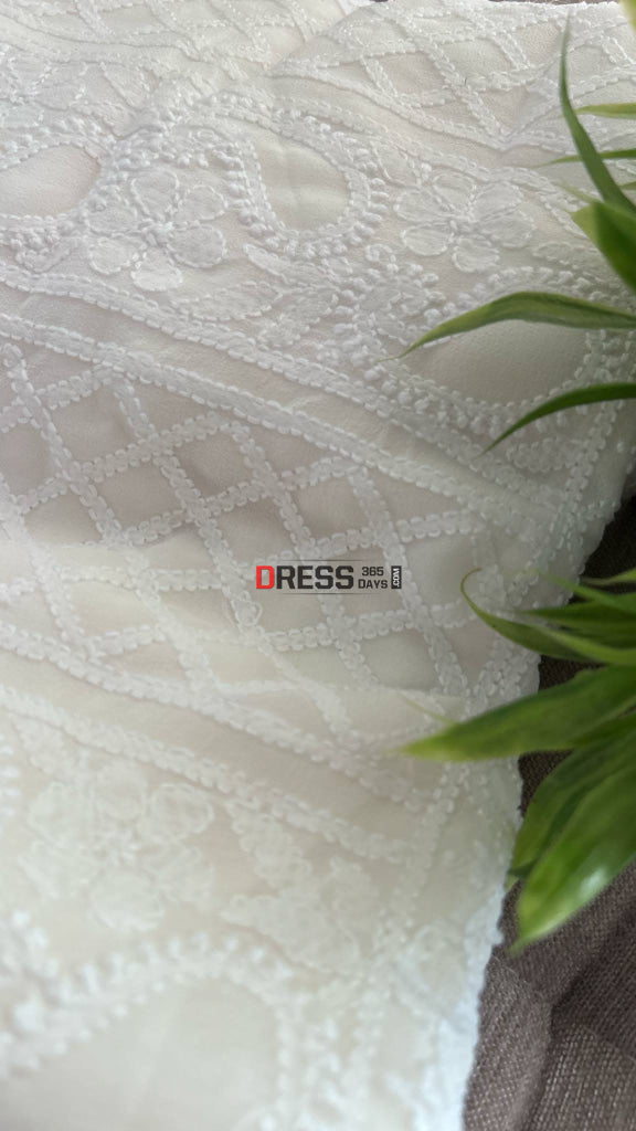 Ivory Lucknowi Chikankari Suit (Kurta & Dupatta) Chikankari Suits