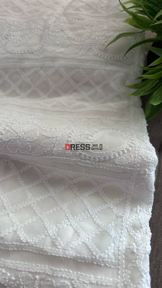 Ivory Lucknowi Chikankari Suit (Kurta & Dupatta) Chikankari Suits
