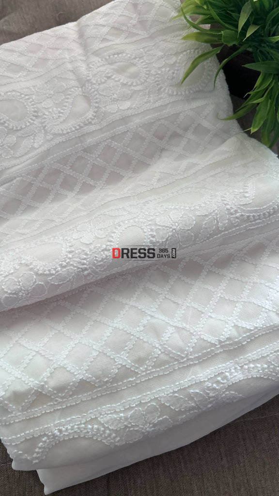 Ivory Lucknowi Chikankari Suit (Kurta & Dupatta) Chikankari Suits
