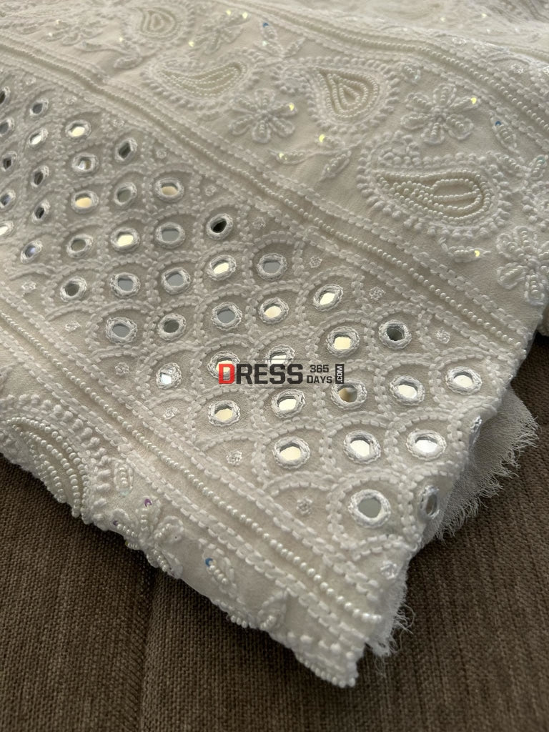 Ivory Pearl & Mirror Chikankari Suit Suits