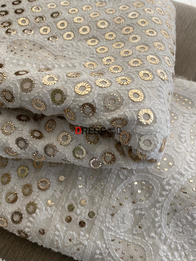 Ivory Ring Mukaish Lucknowi Chikankari Lehenga Set – Dress365days