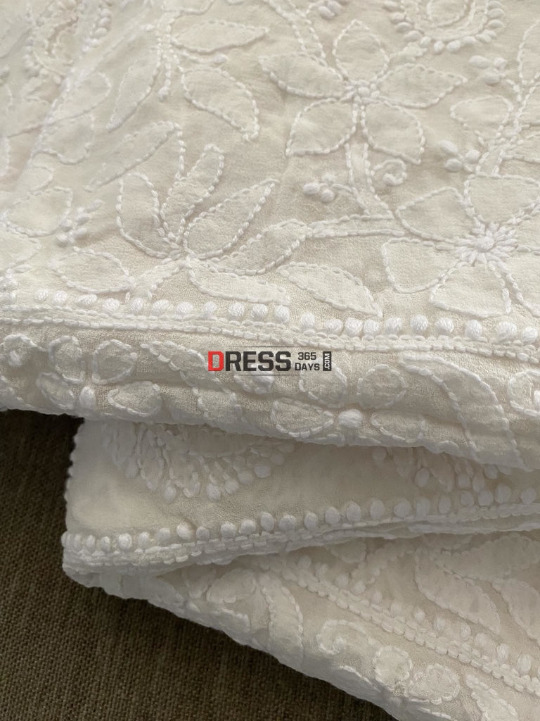 Ivory White Chikankari Dupatta