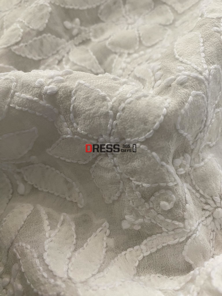 Ivory White Chikankari Dupatta