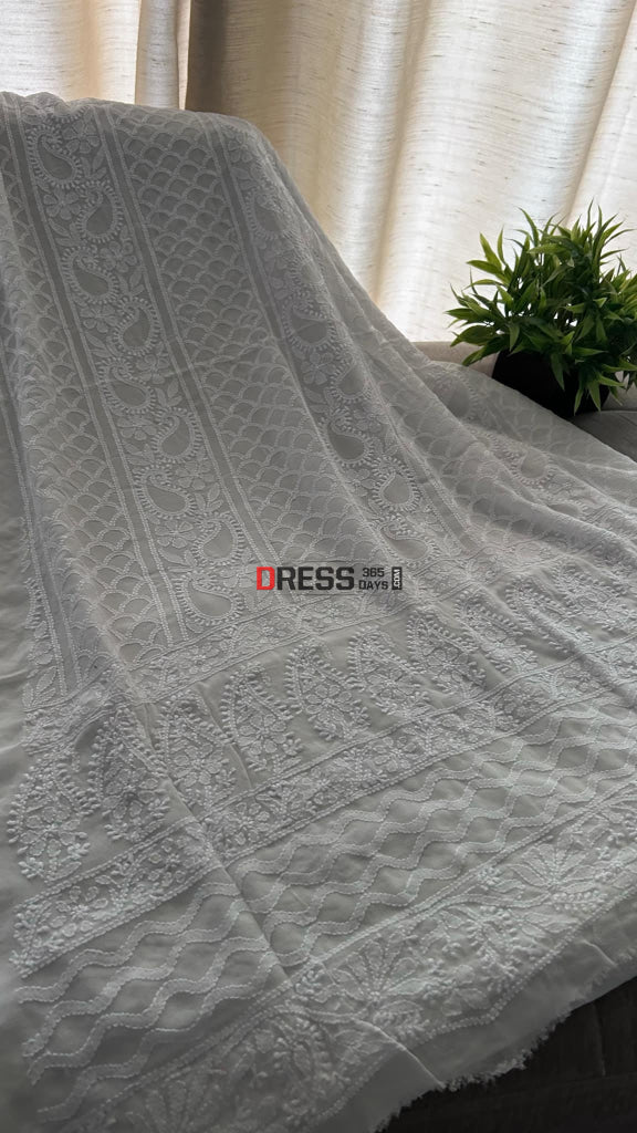 Ivory White Chikankari Suit (Kurta & Dupatta) Suits