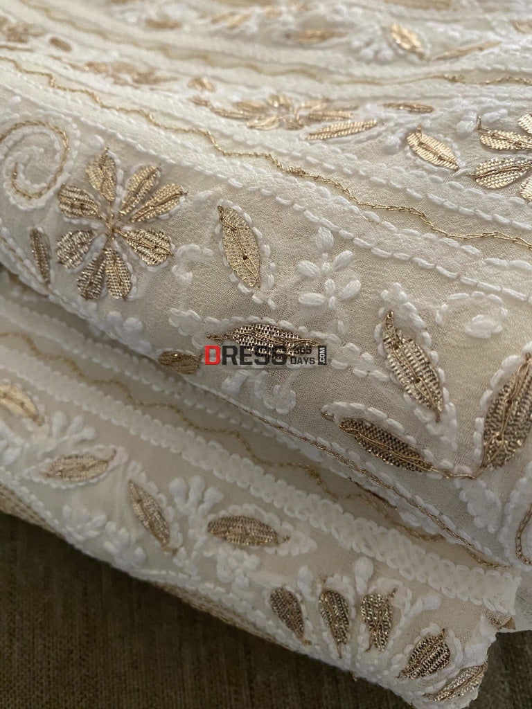 Ivory White Gota Patti Chikankari Suit Suits