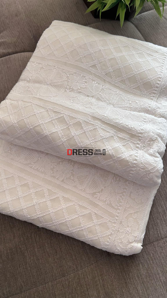 Ivory White Hand Jaali Chikankari Kurta Dupatta set Chikankari Suits
