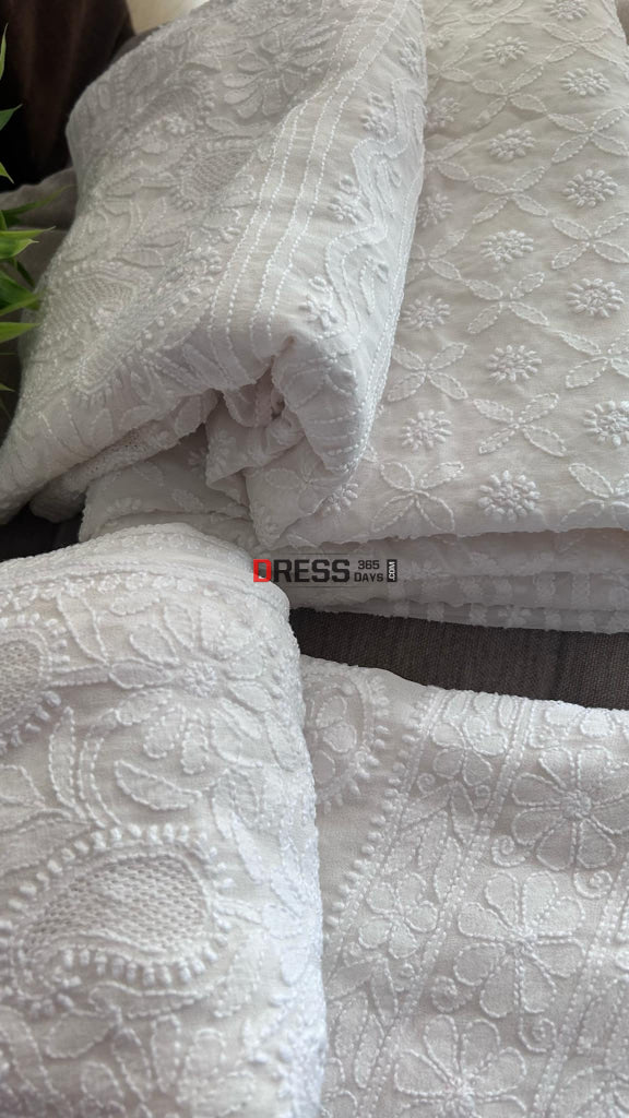 Ivory White Hand Jaali Chikankari Lehenga Set Chikankari Lehenga