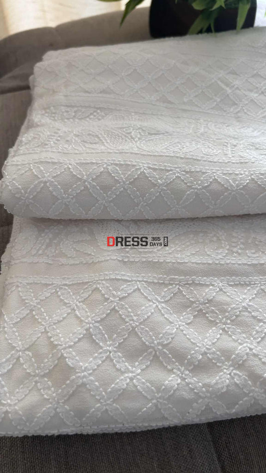 Ivory White Hand Jaali Lucknawi Chikankari Suit Chikankari Suits