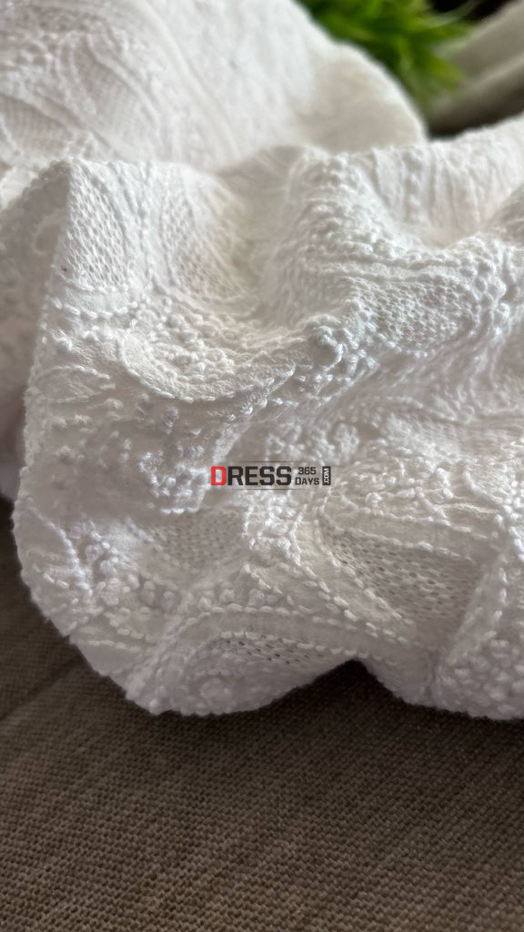 Ivory White Hand Jaali Lucknowi Chikankari Lehenga Set Chikankari Lehenga