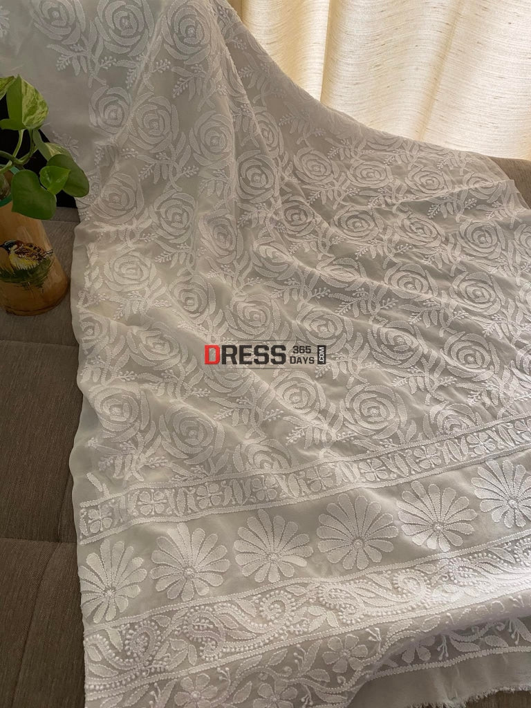 Ivory White Lucknowi Chikankari Suit Suits