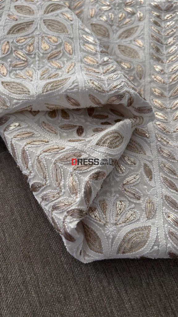 Ivoy White Pure Georgette Gota Patti Chikankari Suit Suits