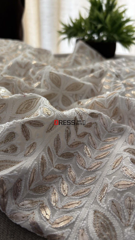 Ivoy White Pure Georgette Gota Patti Chikankari Suit Suits