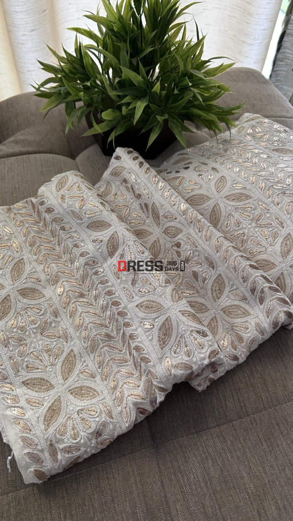 Ivoy White Pure Georgette Gota Patti Chikankari Suit Suits