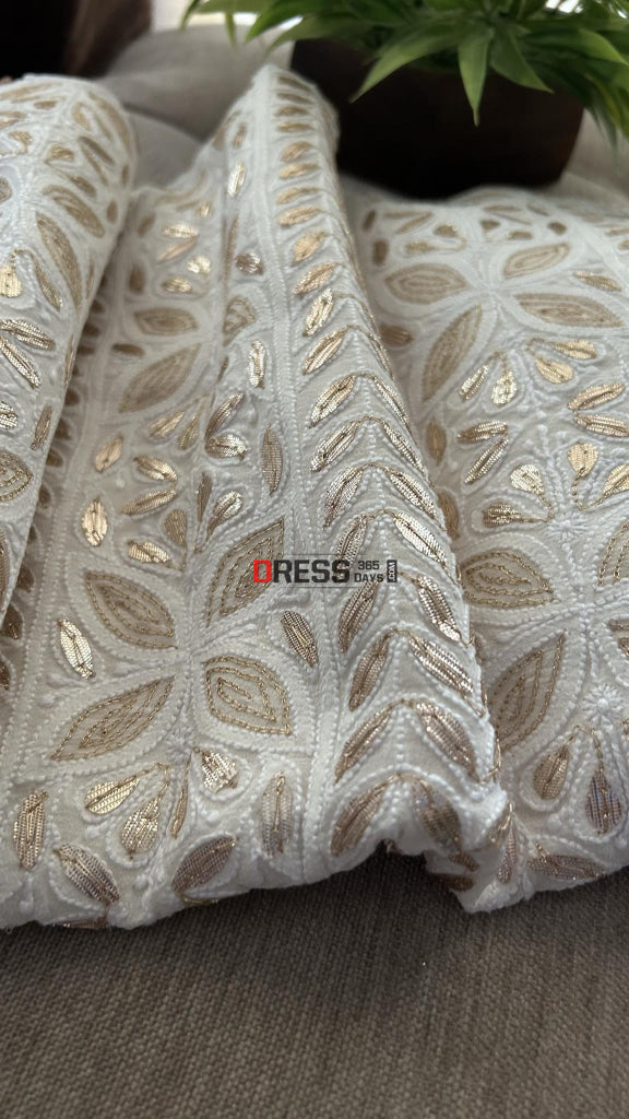 Ivoy White Pure Georgette Gota Patti Chikankari Suit Suits