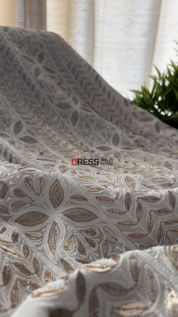 Ivoy White Pure Georgette Gota Patti Chikankari Suit Suits