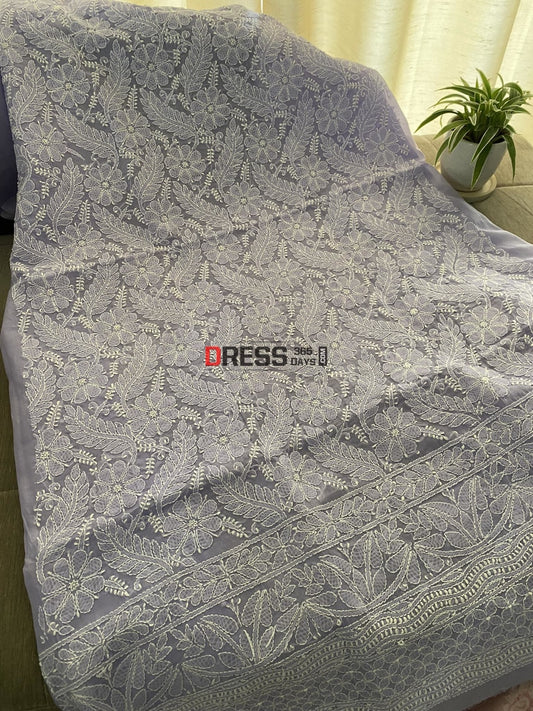 Lavender Cotton Chikankari Kurti Fabric (Only Kurti)- Festive Collection