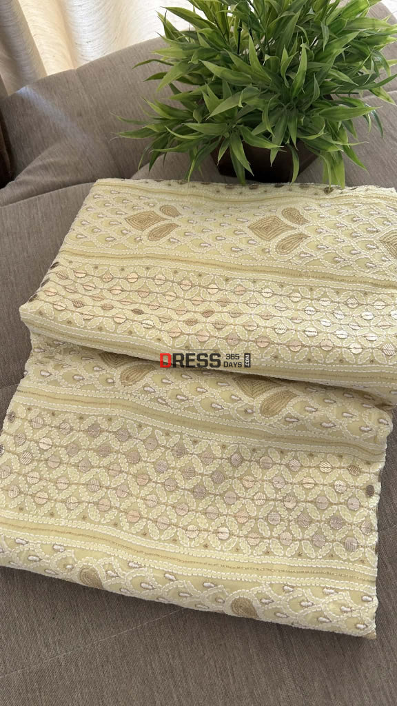 Lemon Yellow Gota Patti Chikankari Suit (Kurta & Dupatta) Chikankari Suits