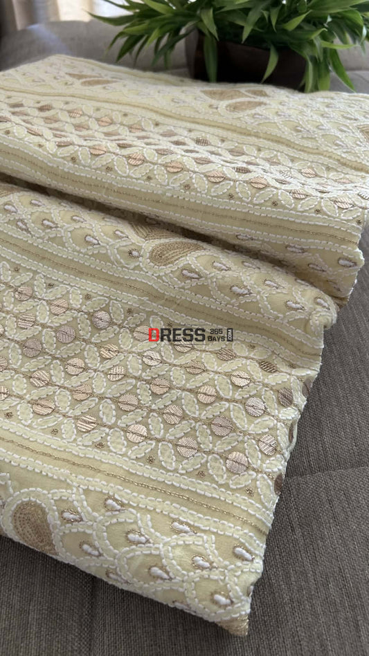 Lemon Yellow Gota Patti Chikankari Suit (Kurta & Dupatta) Chikankari Suits