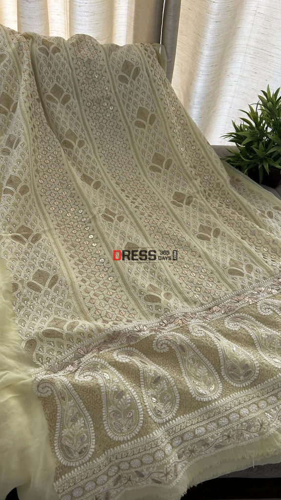 Lemon Yellow Gota Patti Chikankari Suit (Kurta & Dupatta) Chikankari Suits