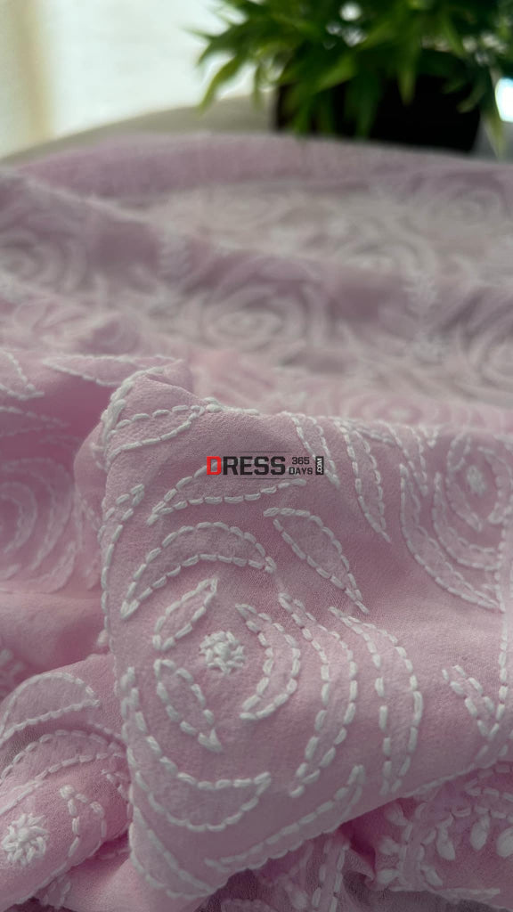 Light Pink Lucknowi Chikankari Dupatta Chikankari Dupatta