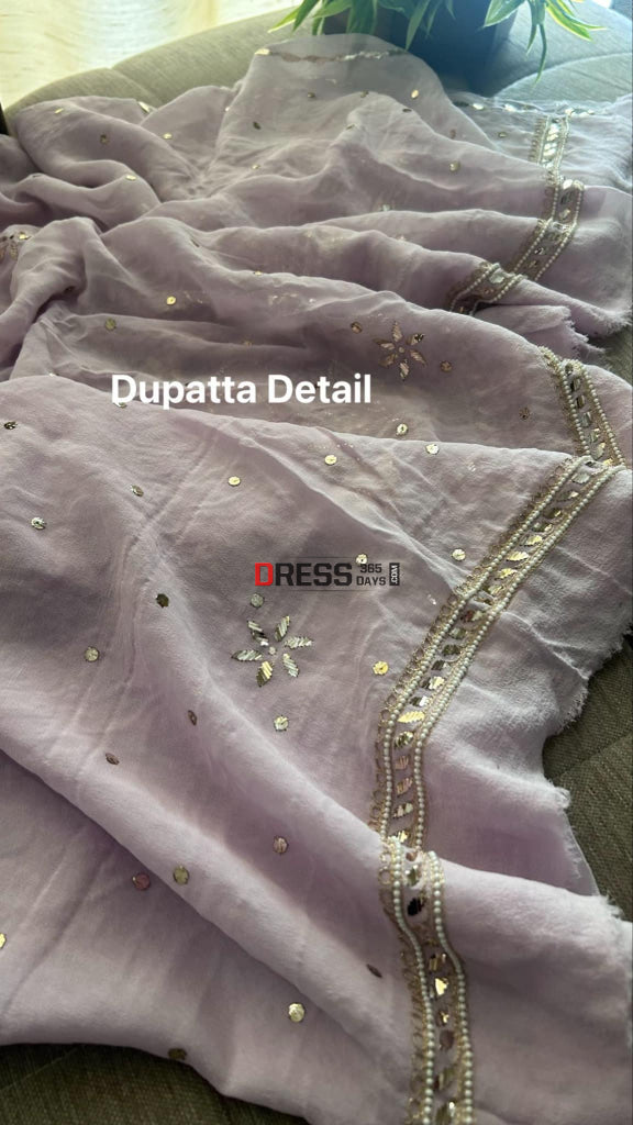 Lilac Kamdani & Pearl Suit Chikankari Suits