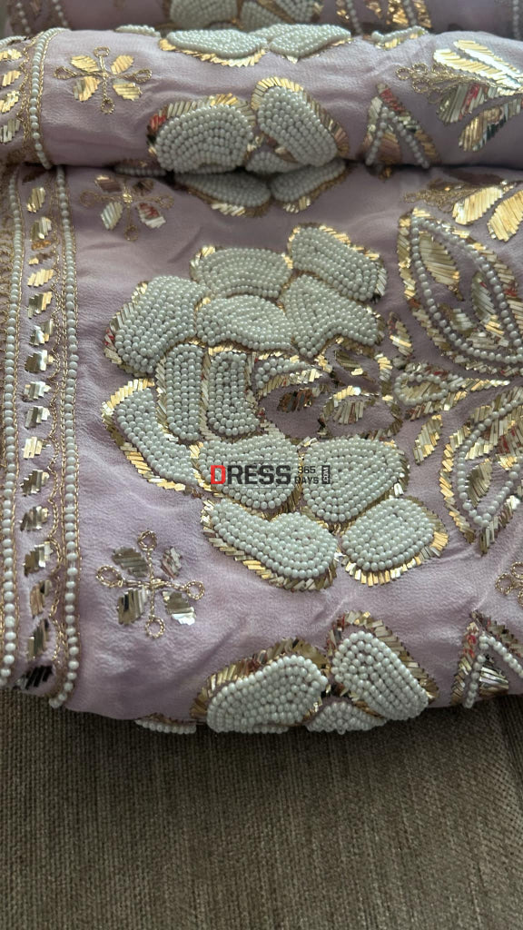 Lilac Kamdani & Pearl Suit Chikankari Suits