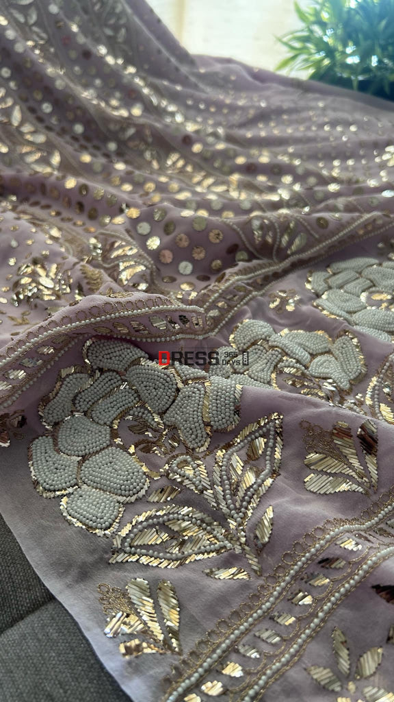 Lilac Kamdani & Pearl Suit Chikankari Suits