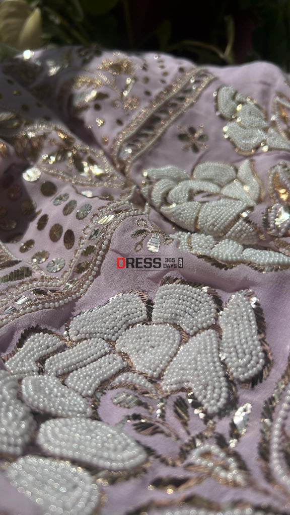 Lilac Kamdani & Pearl Suit Chikankari Suits