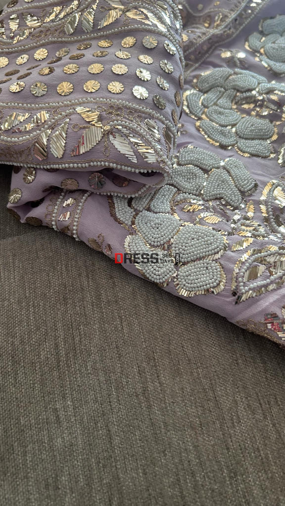 Lilac Kamdani & Pearl Suit Chikankari Suits