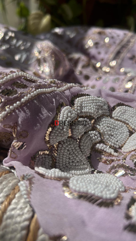 Lilac Kamdani & Pearl Suit Chikankari Suits