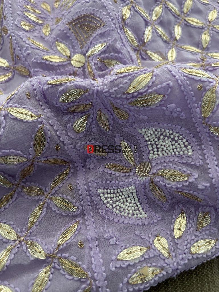 Lilac Pearl & Gota Patti Chikankari Suit Suits