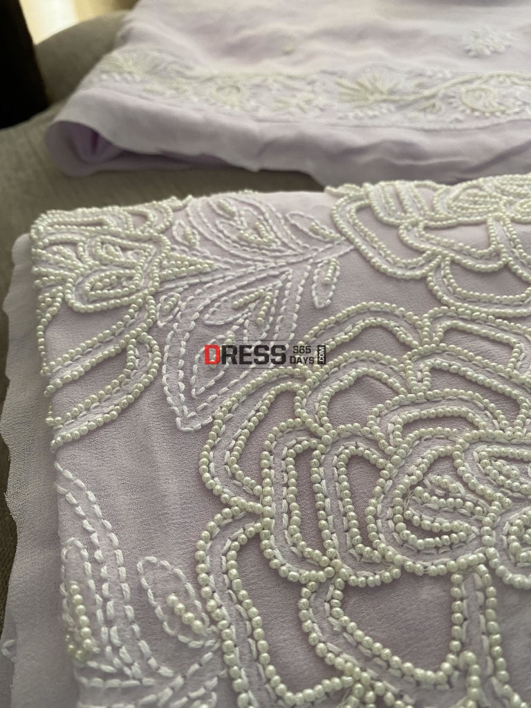 Lilac Pearl Lucknowi Chikankari Suit Suits