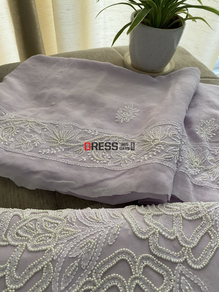Lilac Pearl Lucknowi Chikankari Suit Suits