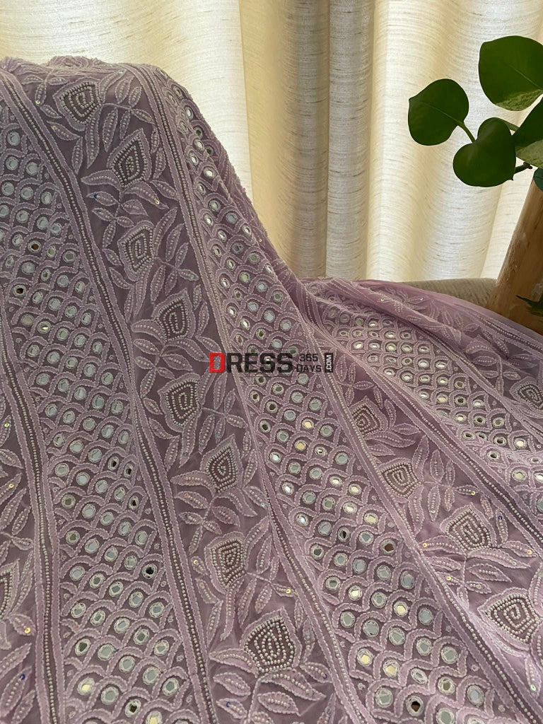 Lilac Pearl & Mirror Chikankari Suit Suits