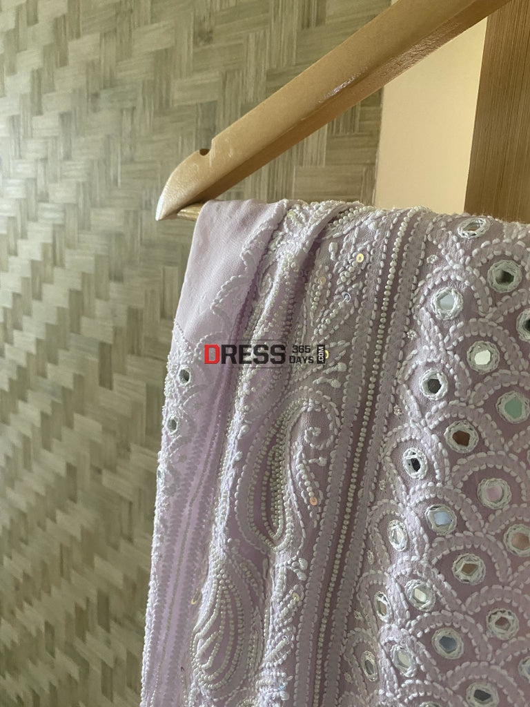 Lilac Pearl & Mirror Chikankari Suit Suits