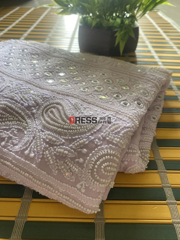 Lilac Pearl & Mirror Chikankari Suit Suits