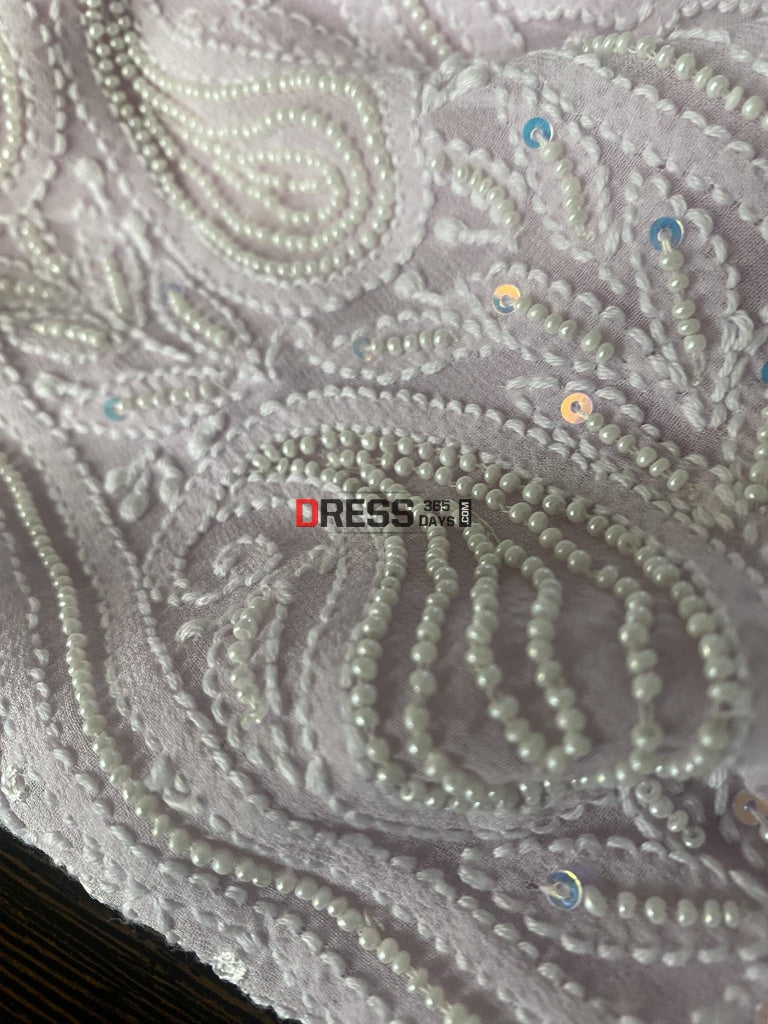 Lilac Pearl & Mirror Chikankari Suit Suits