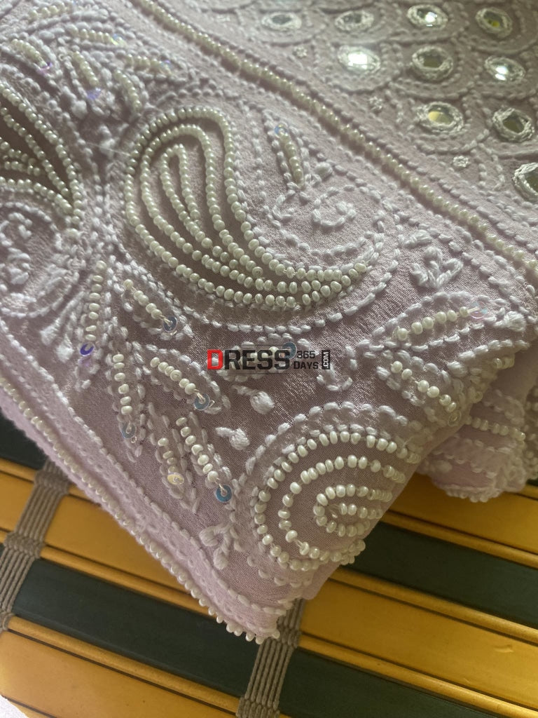 Lilac Pearl & Mirror Chikankari Suit Suits