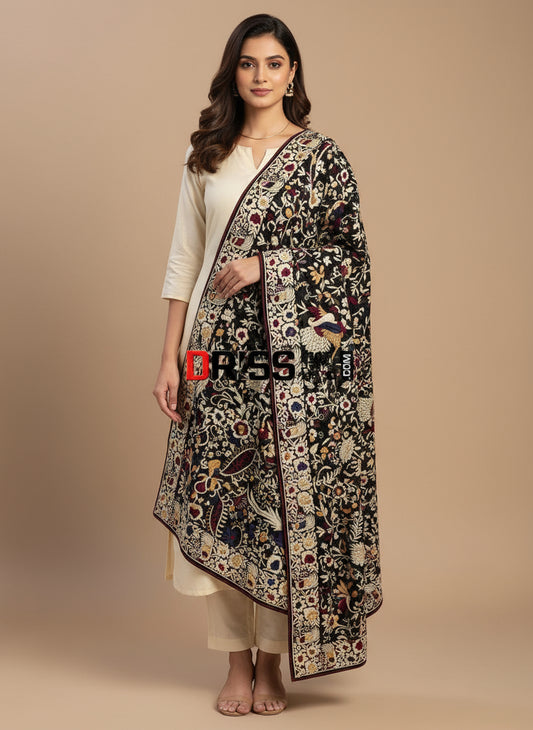 Masterpiece Black Parsi Gara Dupatta