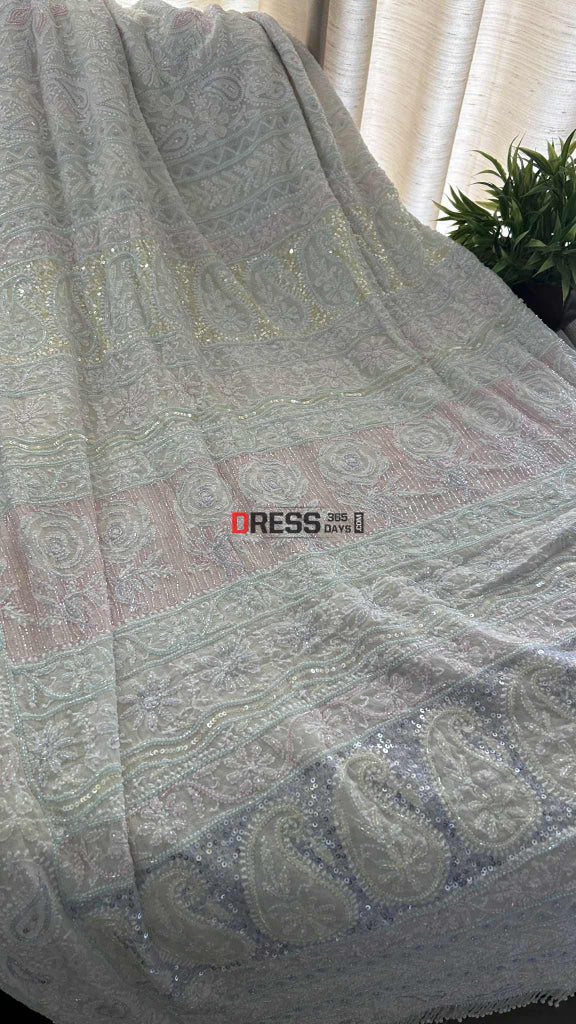 Masterpiece Chikankari Cut Dana Work Saree Chikankari Saree
