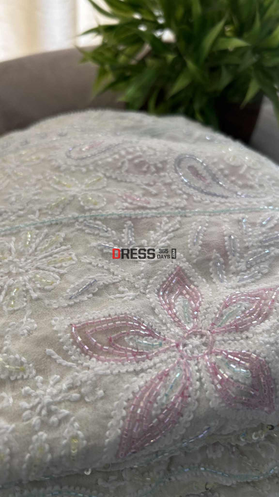 Masterpiece Chikankari Cut Dana Work Saree Chikankari Saree