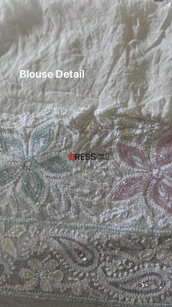 Masterpiece Chikankari Cut Dana Work Saree Chikankari Saree
