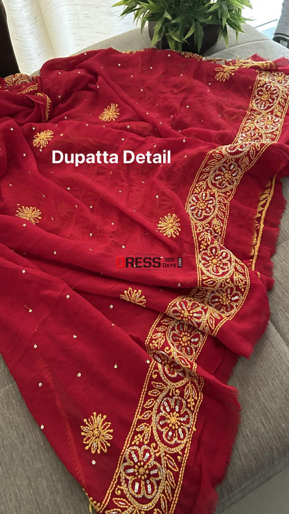 Masterpiece Cut Dana Sequin Chikankari Suit (Kurta & Dupatta) Chikankari Suits