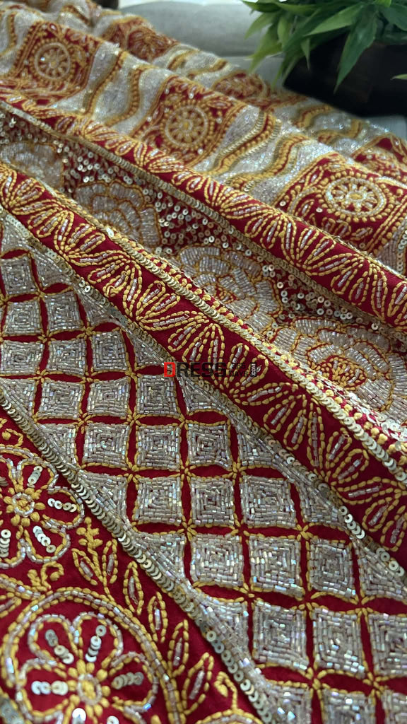 Masterpiece Cut Dana Sequin Chikankari Suit (Kurta & Dupatta) Chikankari Suits