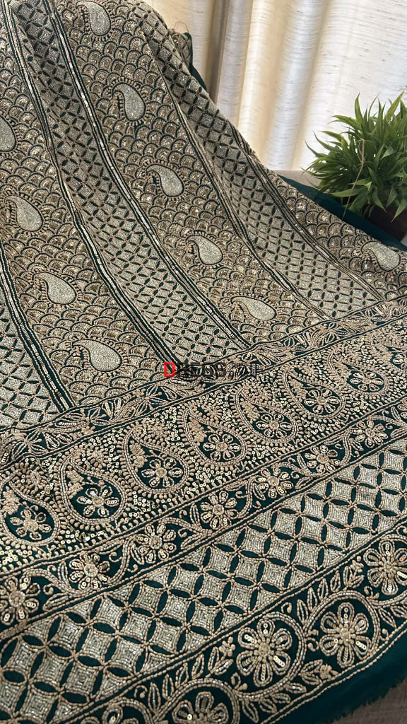 Masterpiece Cut Dana Sequin Chikankari Suit (Kurta & Dupatta) Chikankari Suits