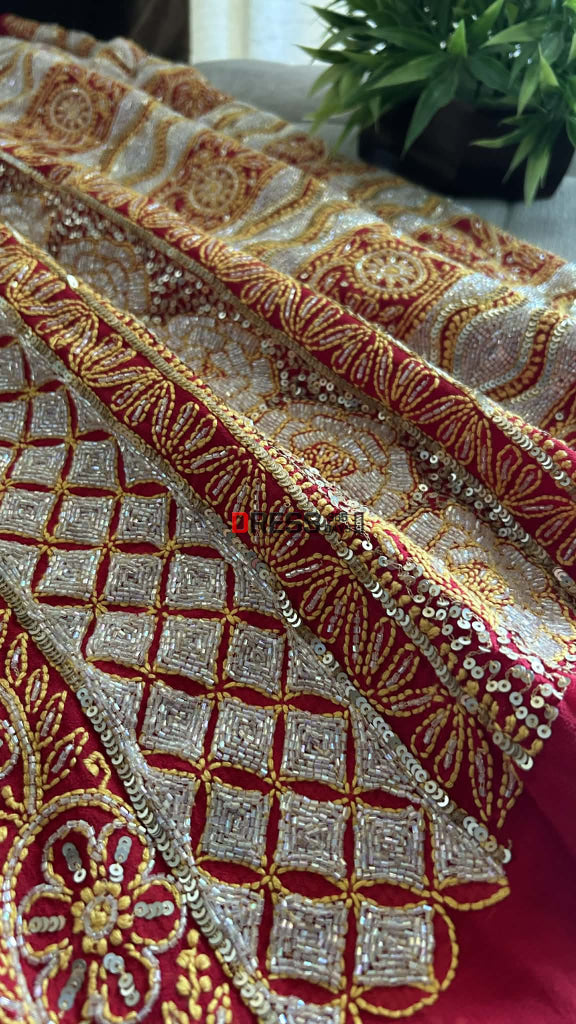 Masterpiece Cut Dana Sequin Chikankari Suit (Kurta & Dupatta) Chikankari Suits